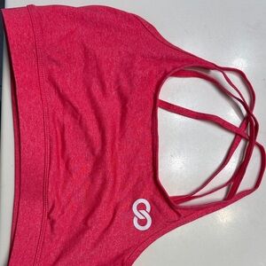 Vibrant Pink Strappy Sports Bra